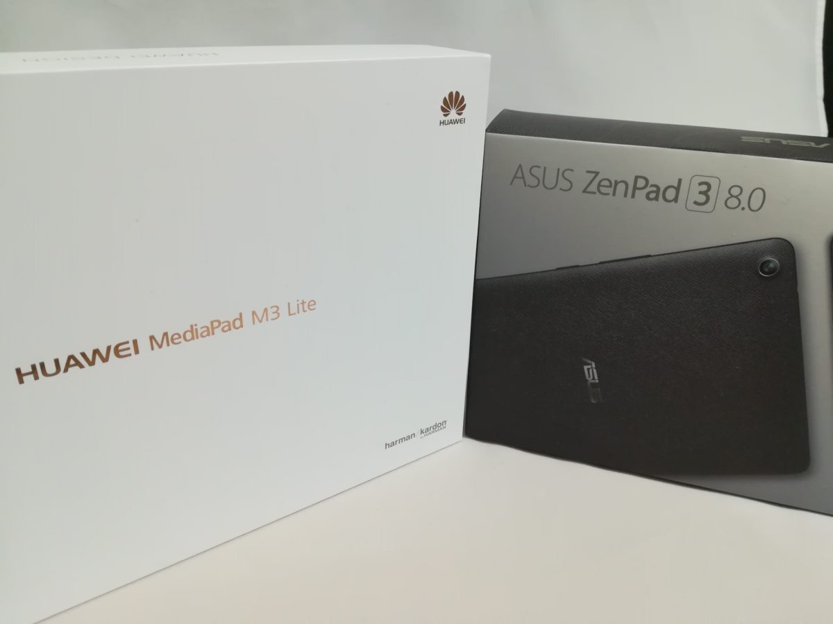 HUAWEI MediaPad M3 Lite 10とZenPad 3 8.0の外箱