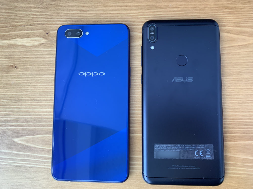OPPO R15 NeoとZenfone Max Pro M1の本体を比較