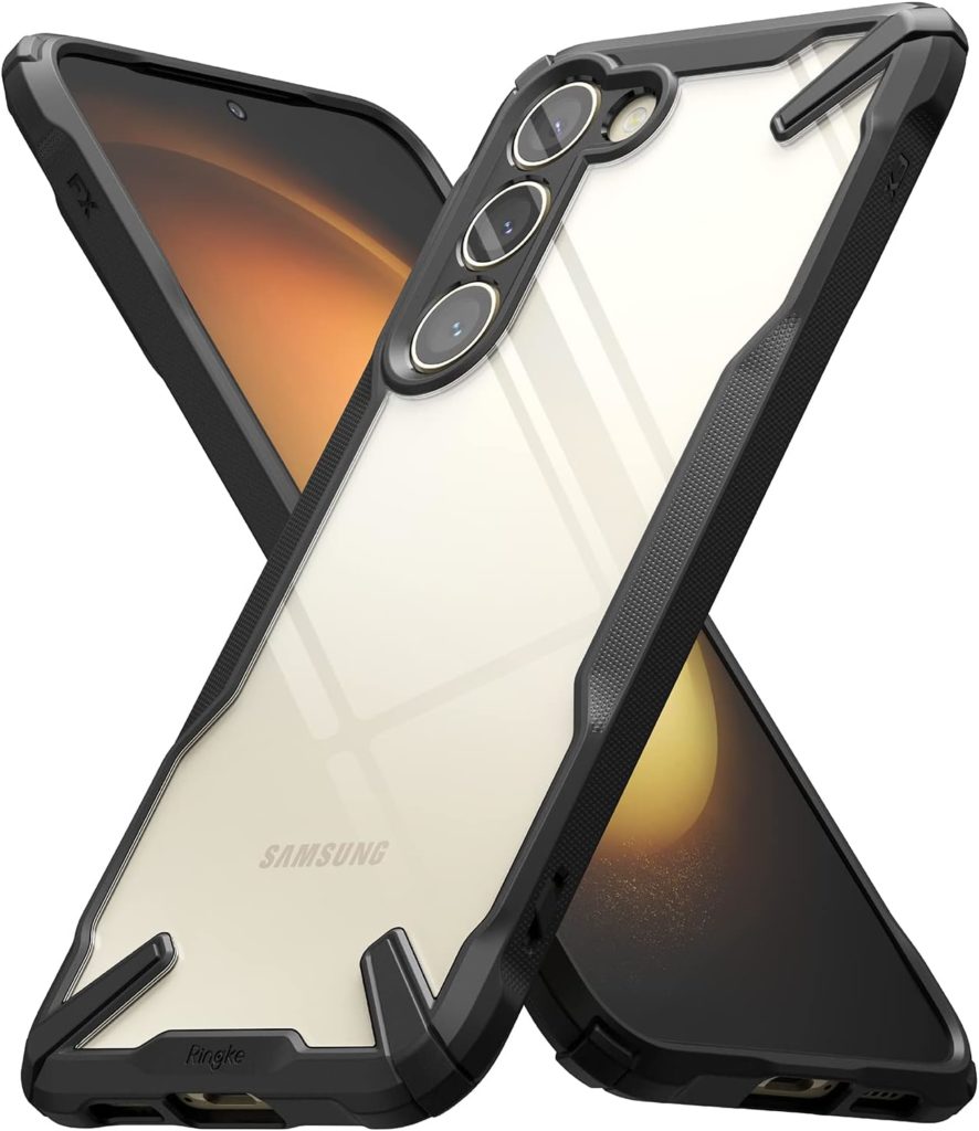 【Ringke】Galaxy S23 ケース SC-51D SCG19 ケース [ストラップホール付き] 指紋防止 米軍MIL規格取得 スマホケース 滑り止め 落下防止 カバー Qi 充電 - FusionX (ブラック Black)