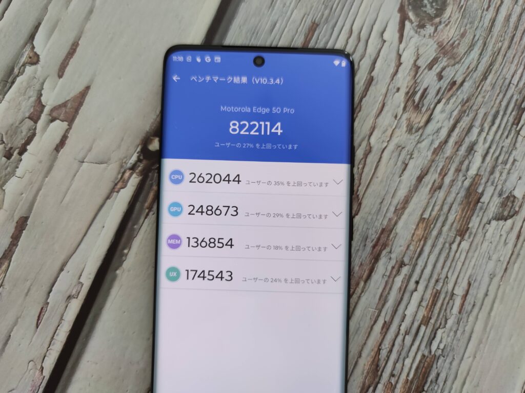 motorola edge 50 pro Antutu 2回目