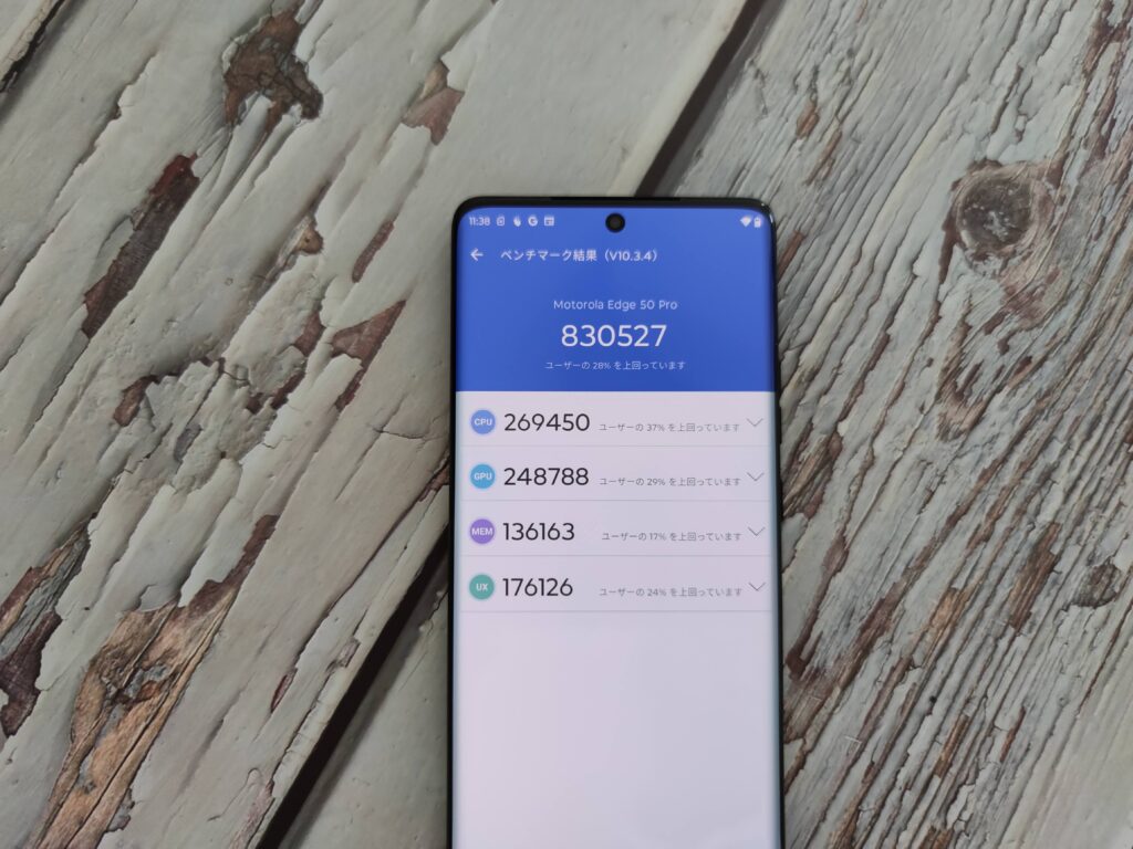 motorola edge 50 pro Antutu 3回目