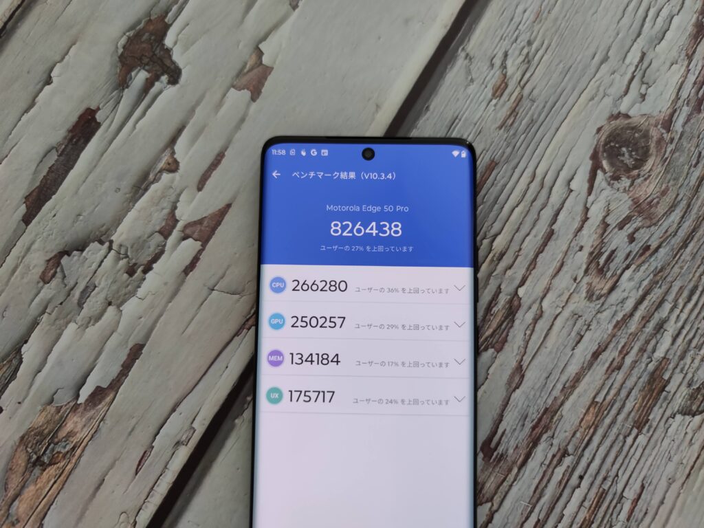 motorola edge 50 pro Antutu 4回目