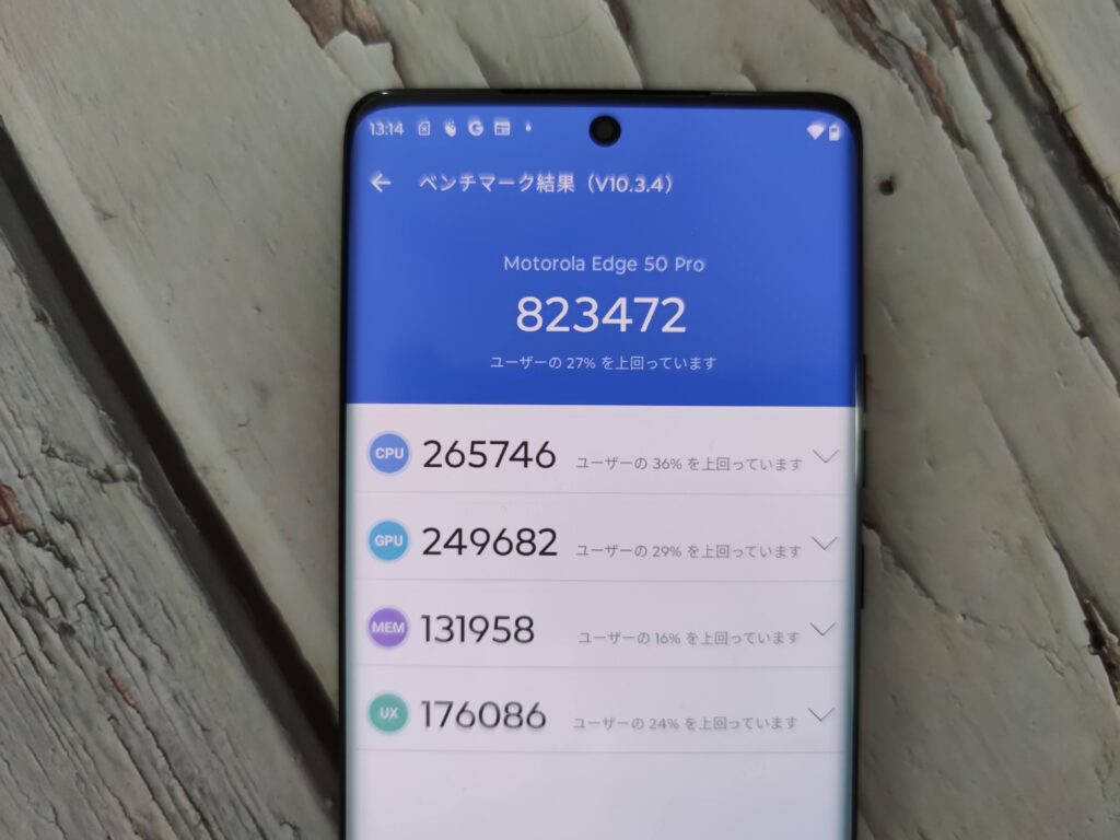 motorola edge 50 pro Antutu 6回目